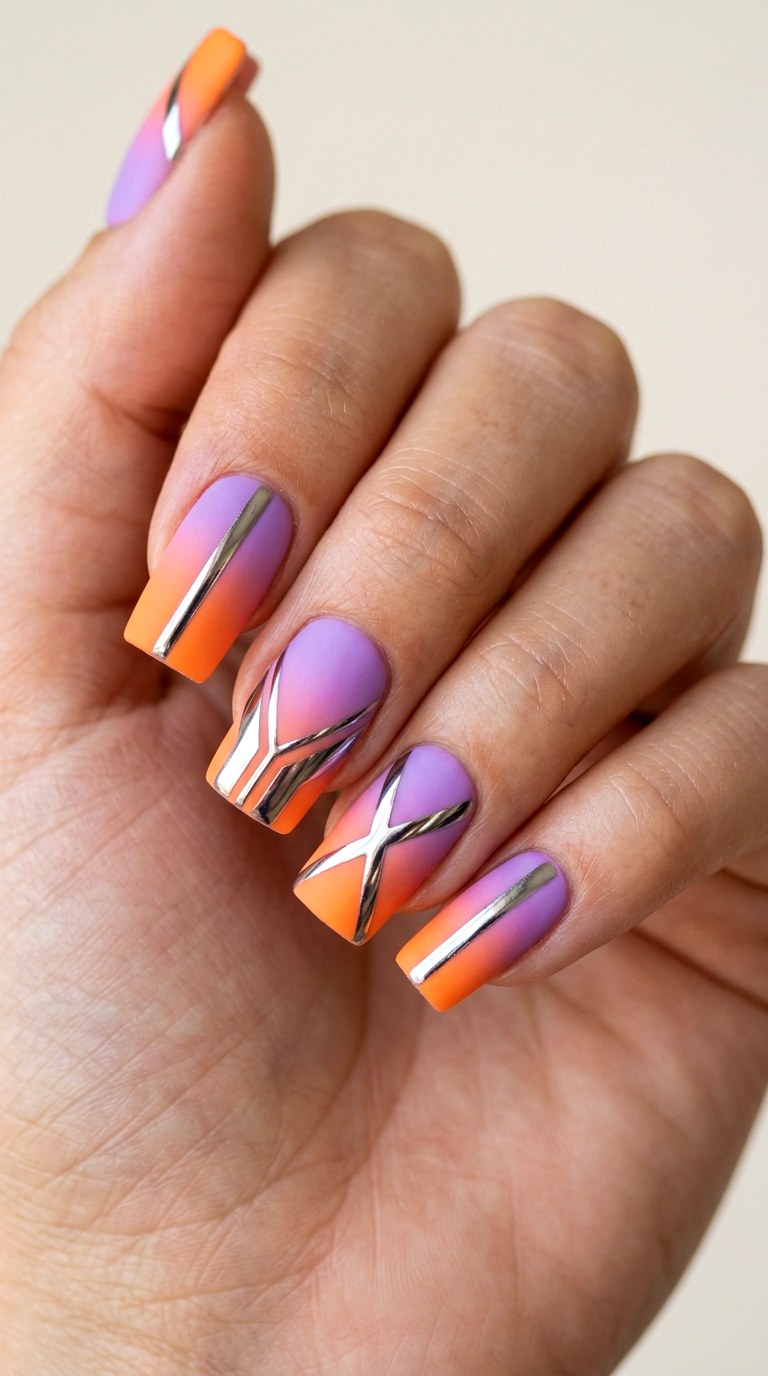 Chrome Pop Futuristic Contrast - 29 Artsy Spring Colorful Junk Nails