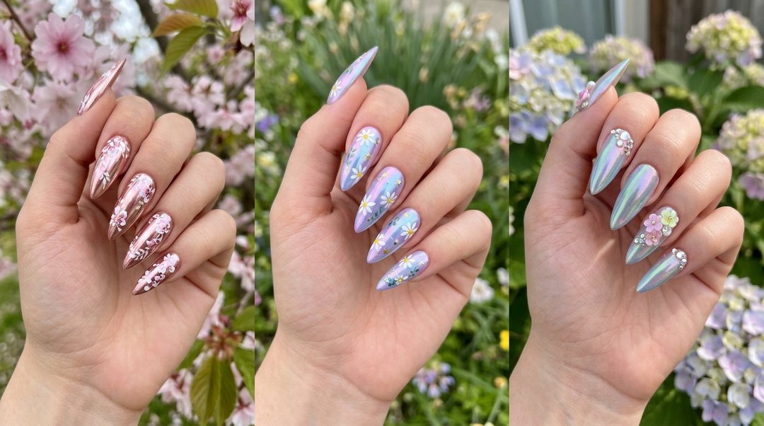 Chrome Spring Stiletto Nails