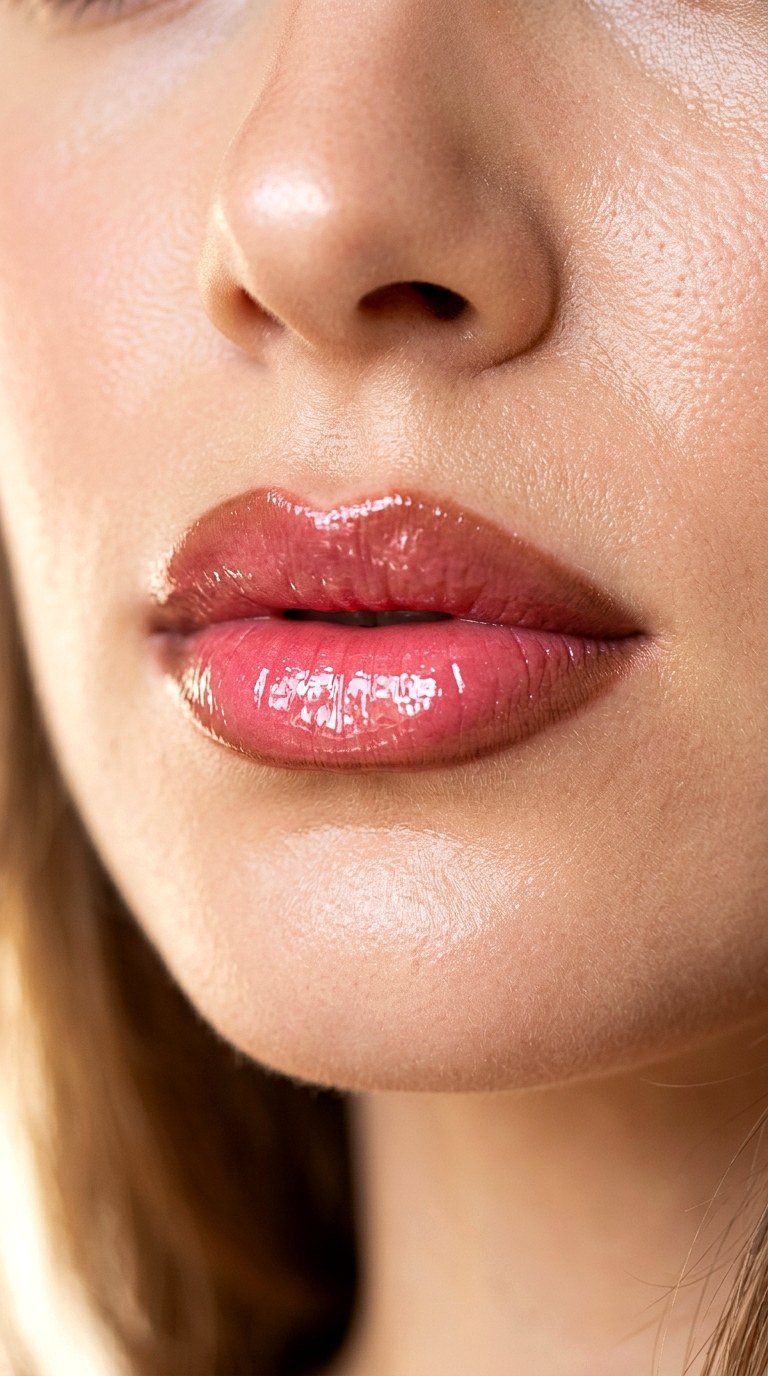 Cinnamon Rose Gloss Pout - 27 Viral Bold Pouty Lips Makeup Trends Taking Over 2026