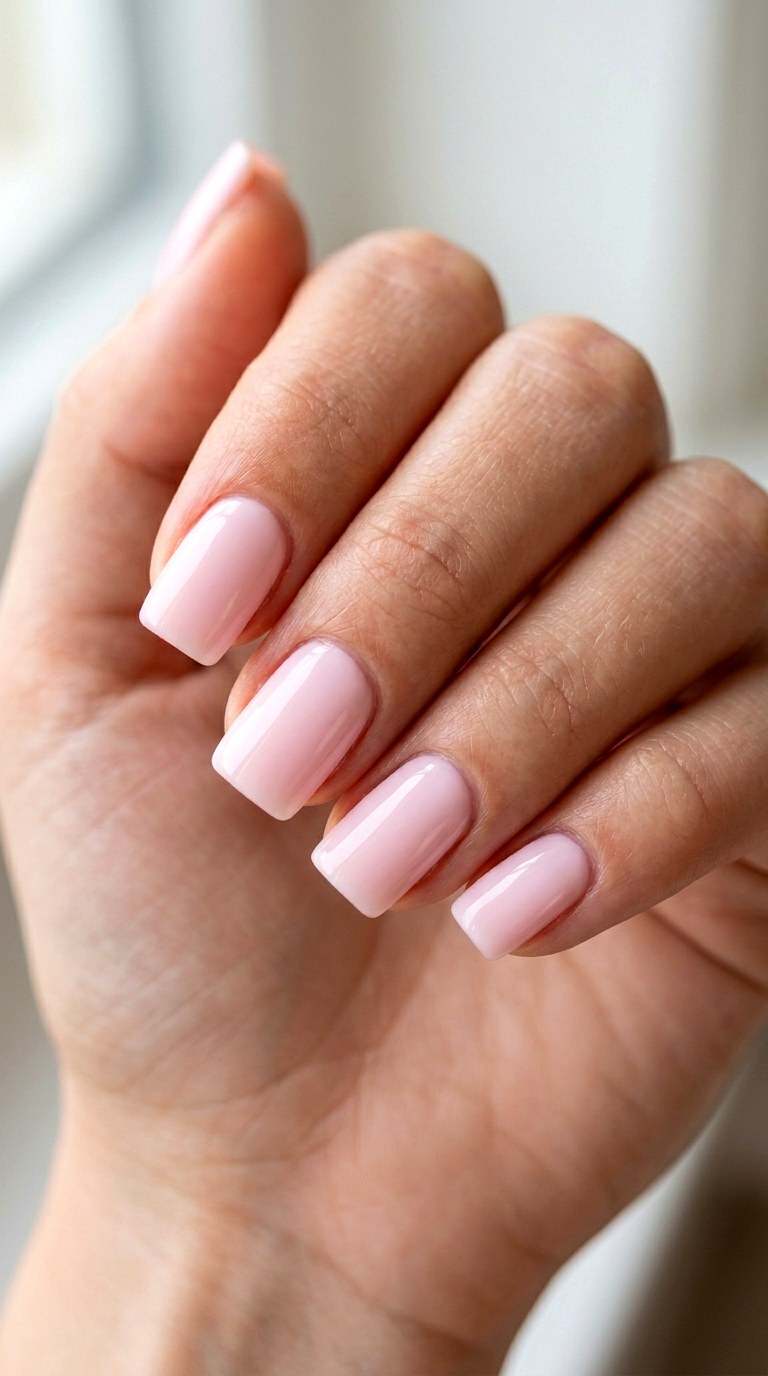 Classic Baby Pink Short Square - 22 Pink Spring Acrylic Nails