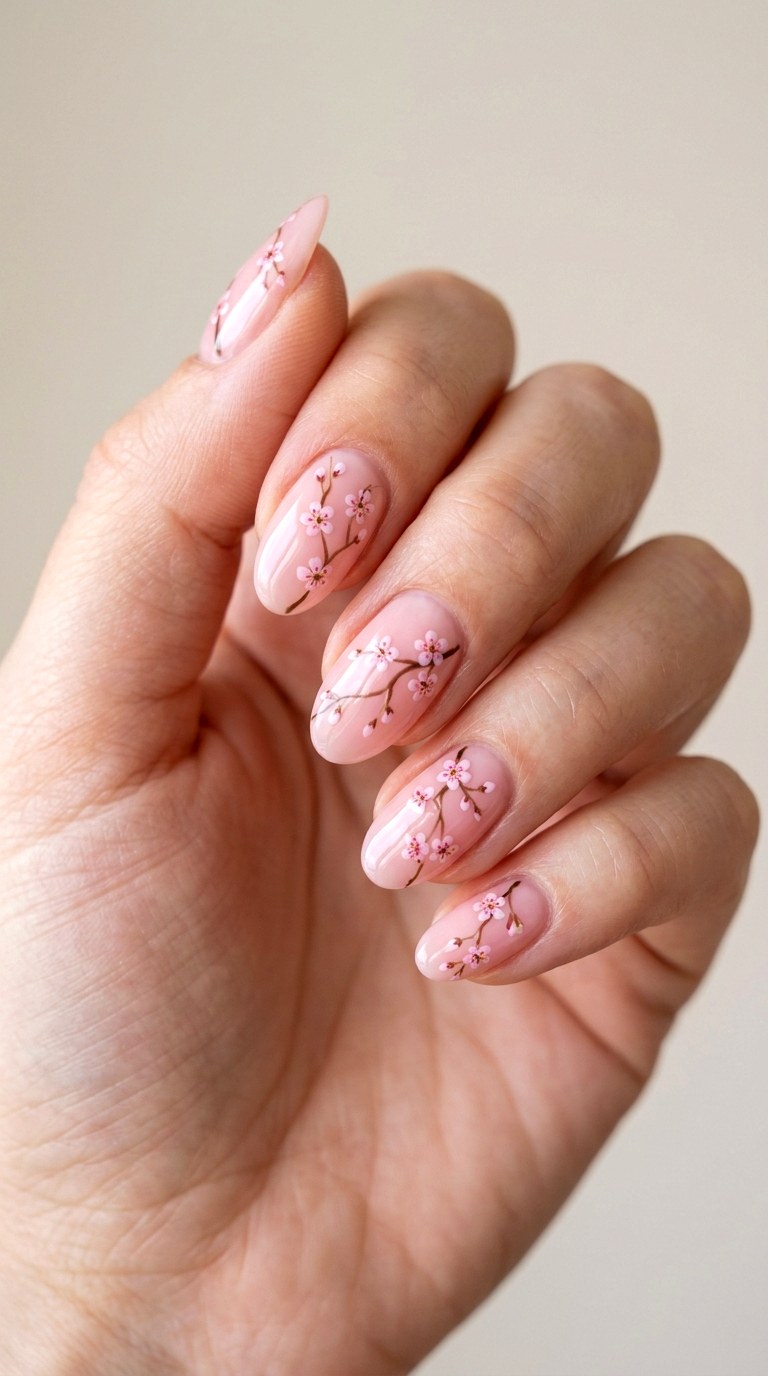 Classic Cherry Blossom Branch - 28 Quick Spring Color Street Nails