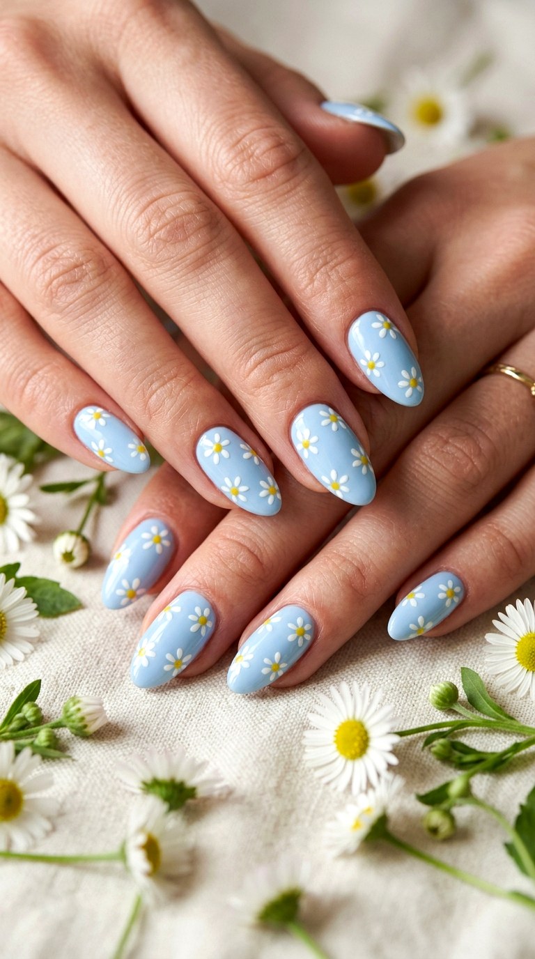 Classic Daisy Nail Design - 30 Floral Spring Nail Designs That Are Perfect for the Season
