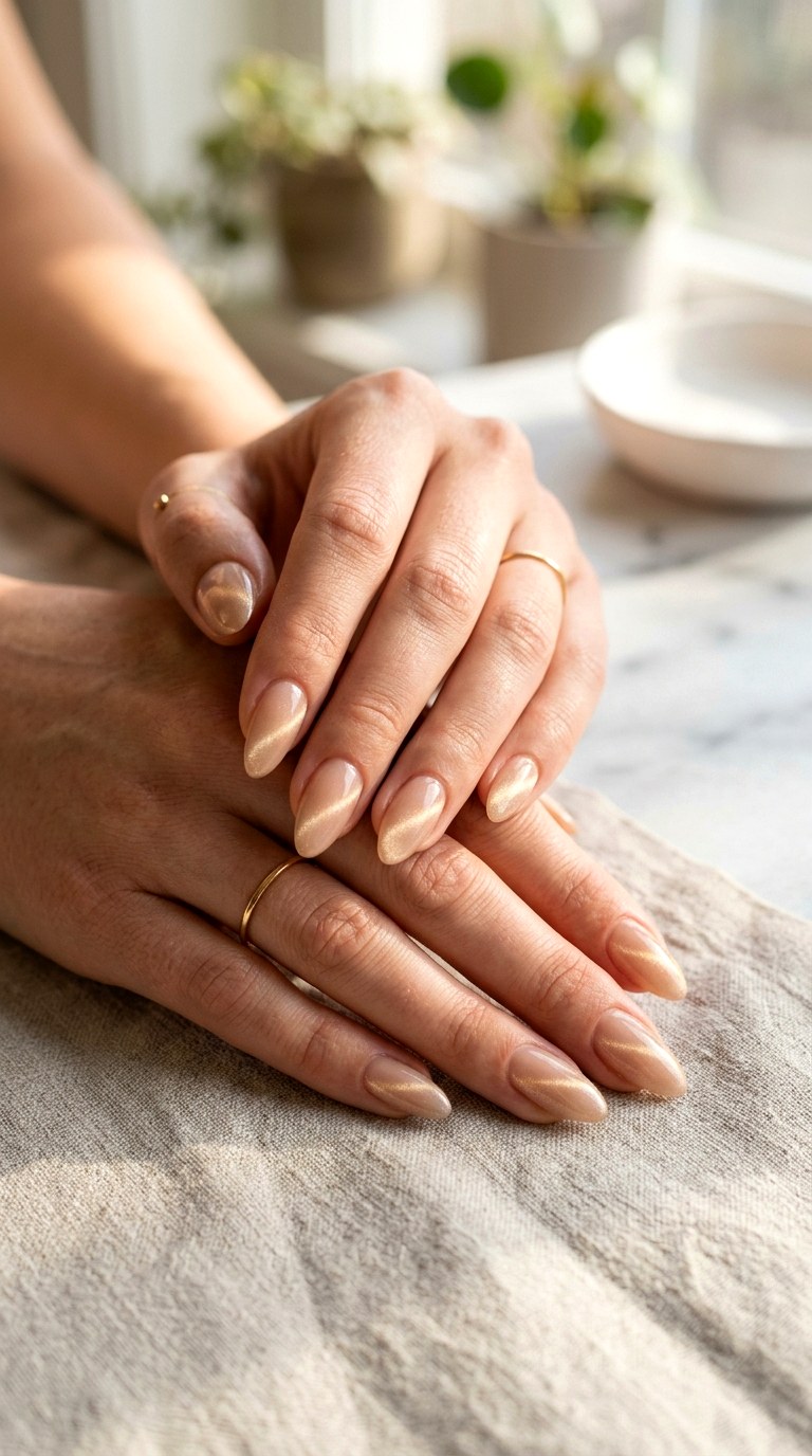 Classic Soft Gold Cat Eye Nails - 20 Summer Soft Gold Cat Eye Nails Ideas