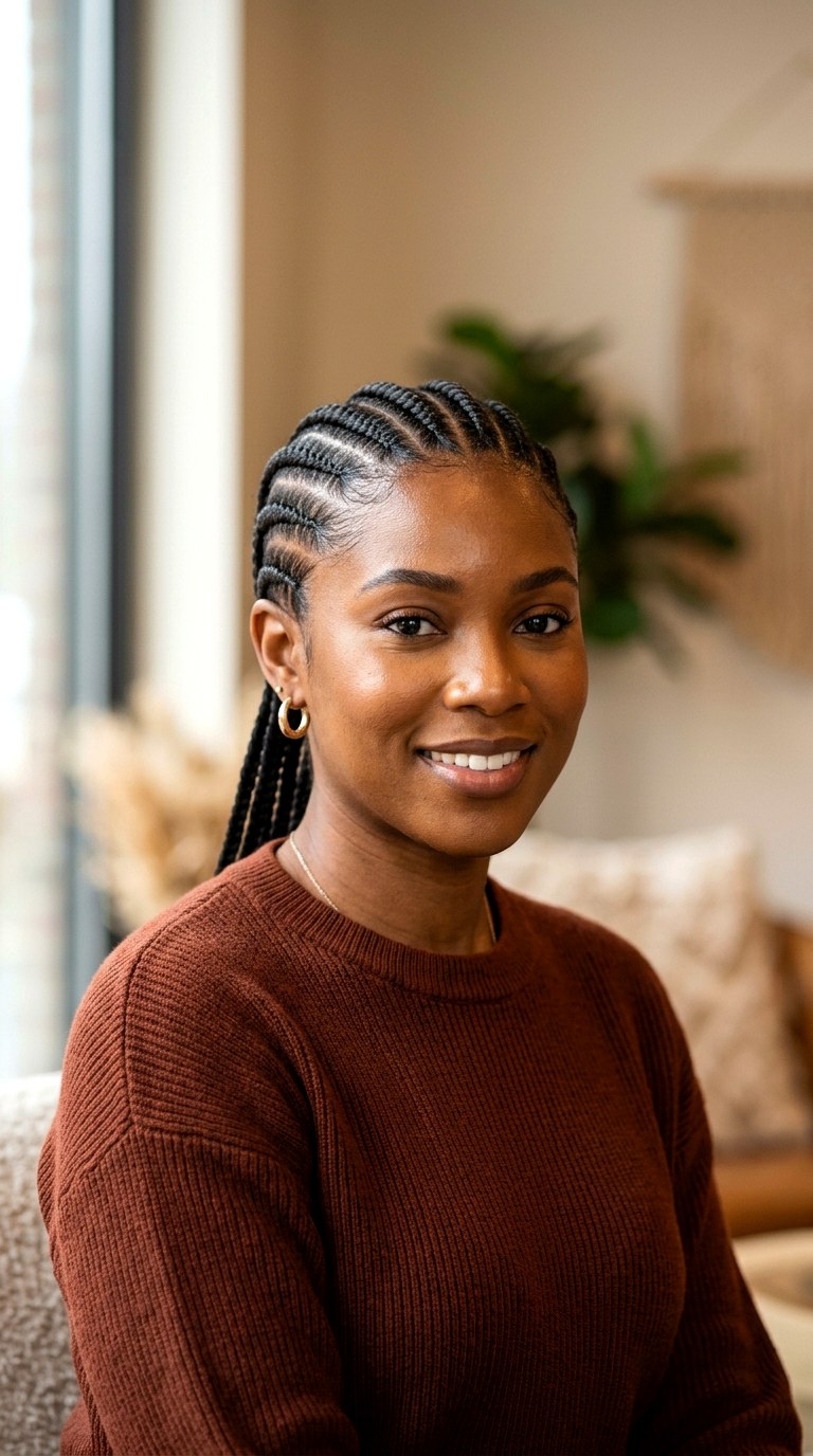 Classic Straight Back Cornrows - 26 cornrow hairstyles for women