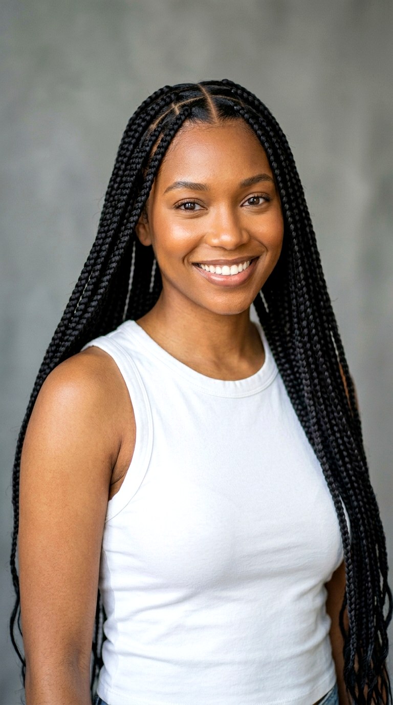 Classic Three Strand Box Braids - 21 hairstyle braids
