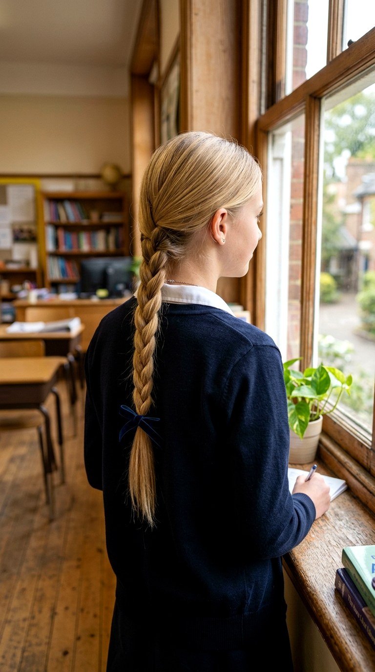 Classic Three Strand Braid - 26 hairstyles for school