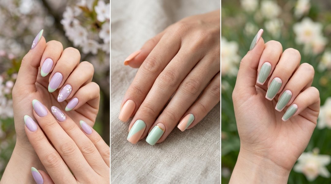 Classy Spring Two Colored Nails