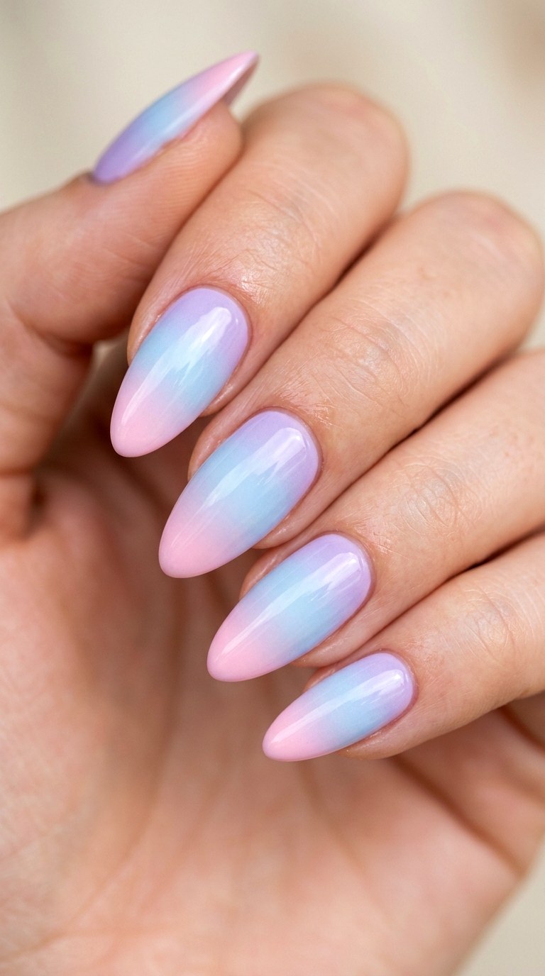 Cloud Soft Pastel Ombre Fade - 26 Rainbow Spring Multicolor Acrylic Nails