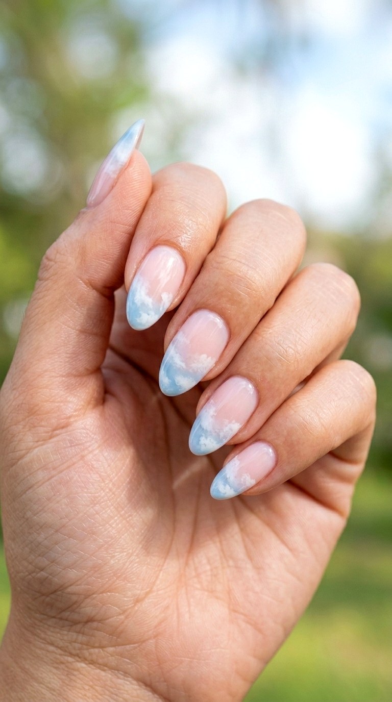 Cloudy Sky Tips - 29 Subtle Spring Multicolor Nails