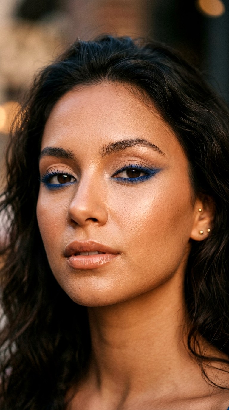Cobalt Blue Smudged Liner - 22 Summer Colorful Eye Makeup 2026