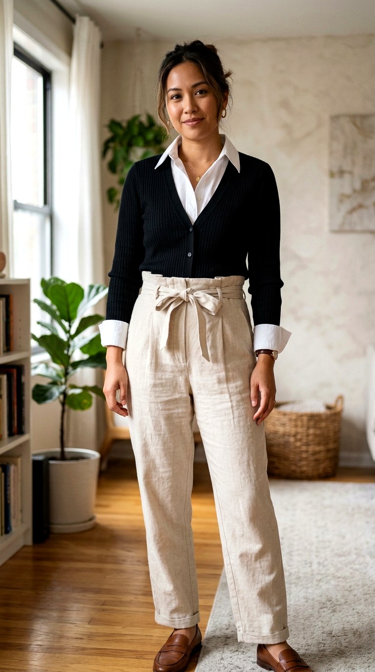 Collared Under Cardigan - 23 corporate outfits