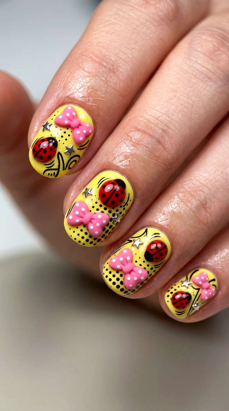 Colorful Comic Book Pop - 25 Bold Spring Colorful Junk Nails