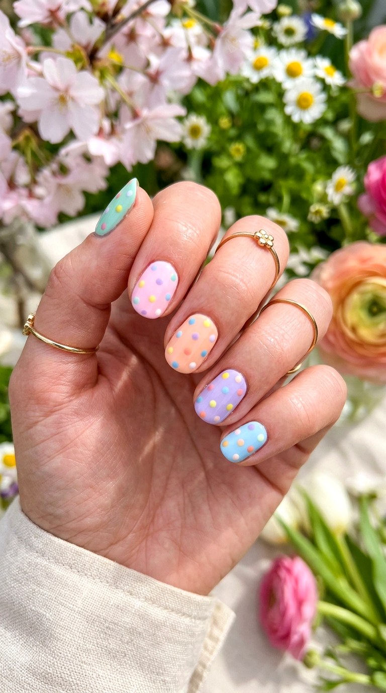 Colorful Polka Dot Nails - 22 Cute Spring Nail Ideas for a Fresh Seasonal Manicure
