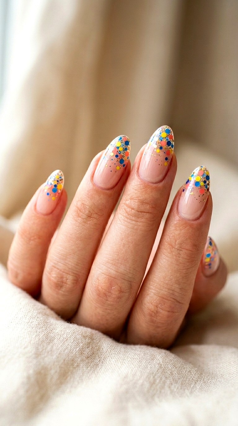 Confetti Speckled Tips - 30 Cheerful Spring Multicolor Nails