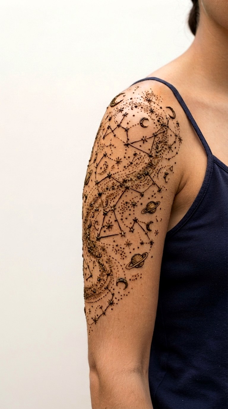 Constellation Star Map - 27 henna tattoo design