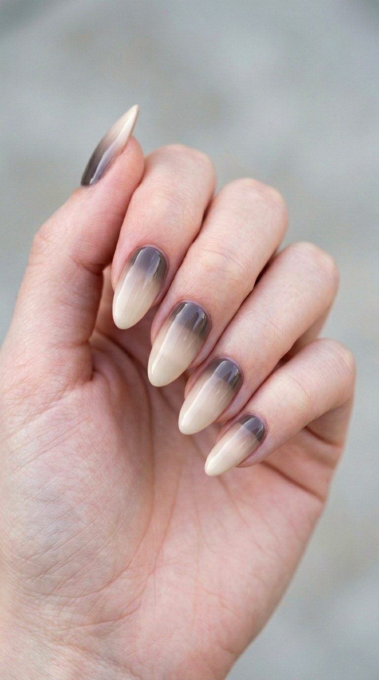 Cool Toned Taupe Gradient - 23 Soft Spring Ombre Nails