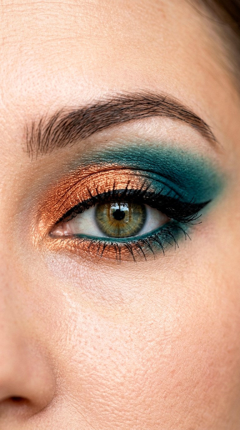 Copper and Teal Contrast - 28 colorful eyeshadow looks