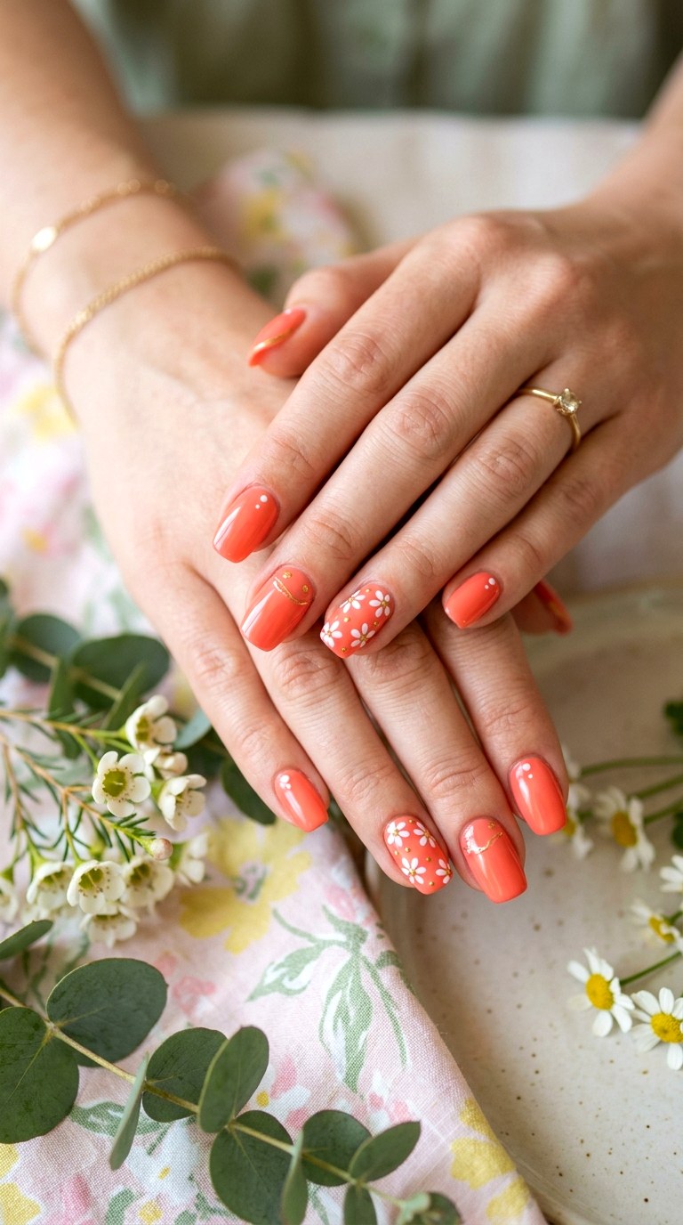 Coral Delight - 22 Spring Nail Inspiration Ideas for Your Next Manicure