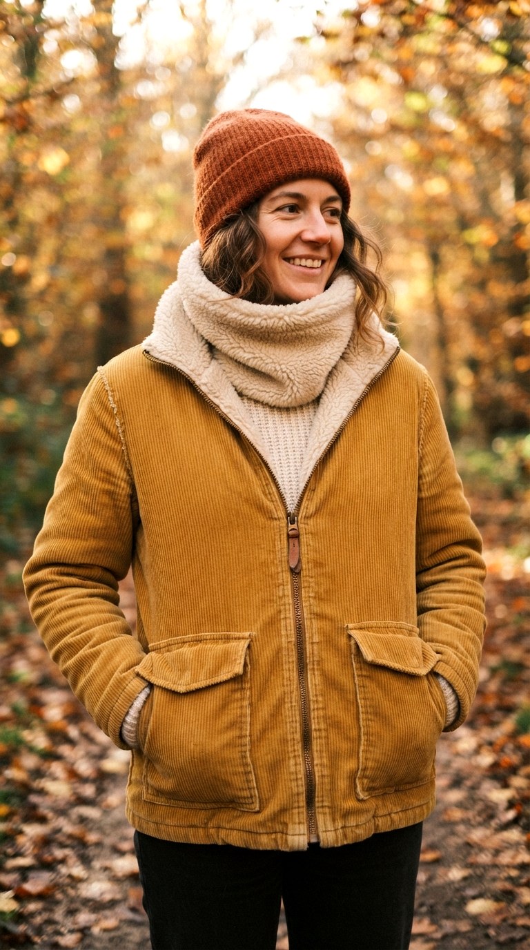 Corduroy high collar jacket - 30 high collar jacket