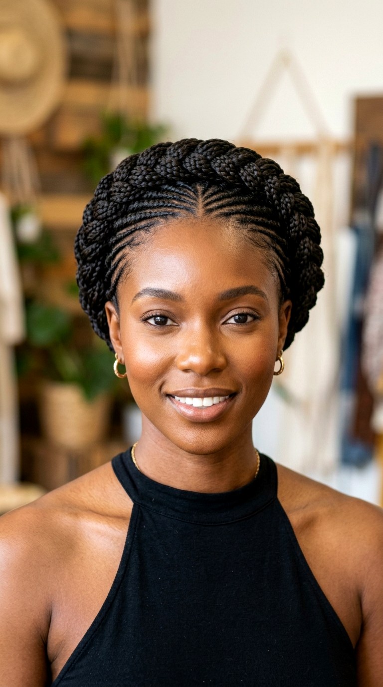 Cornrow Crown Updo - 26 cornrow hairstyles for women