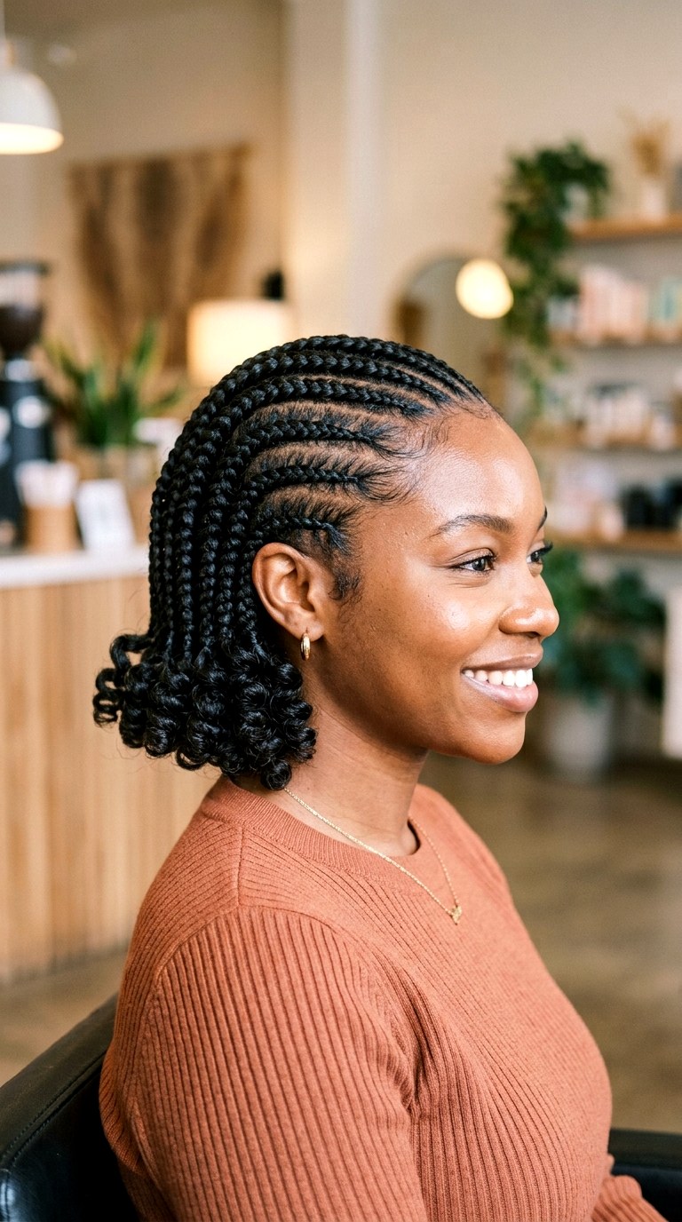 Cornrow Upward Flip Ends - 26 cornrow hairstyles for women