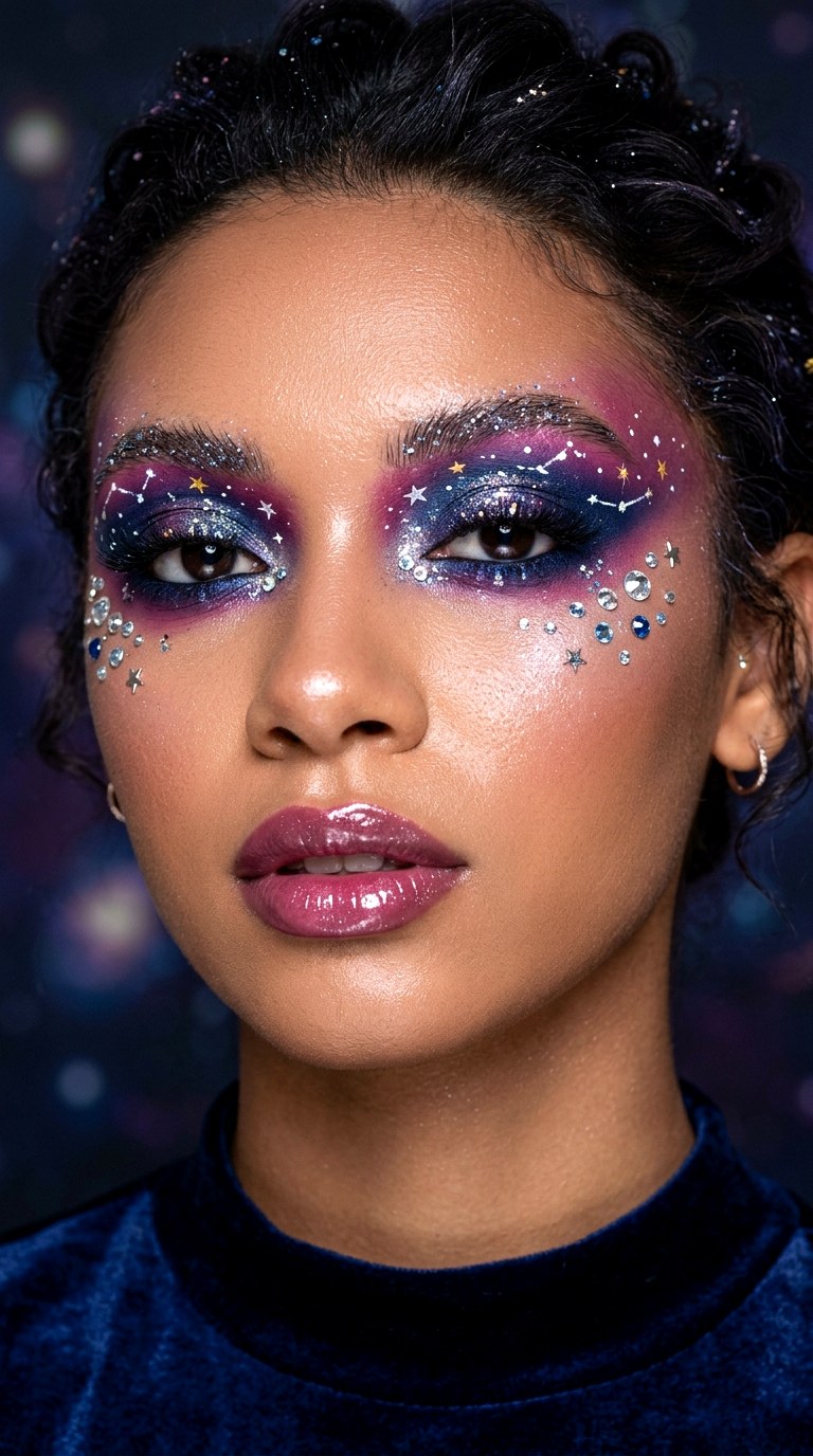 Cosmic Galaxy Glam - 26 makeup idea creative