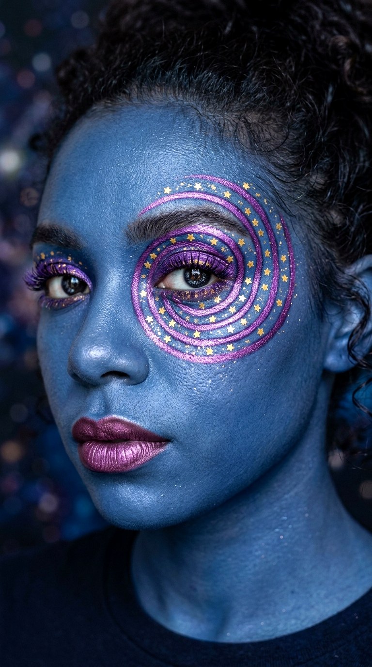 Cosmic Spiral Makeup - 24 colorful makeup