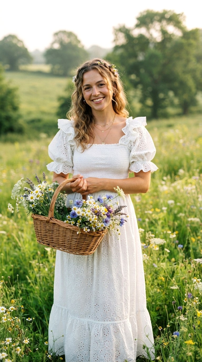 Cottagecore Milkmaid Ruffles - 22 maxi summer dresses