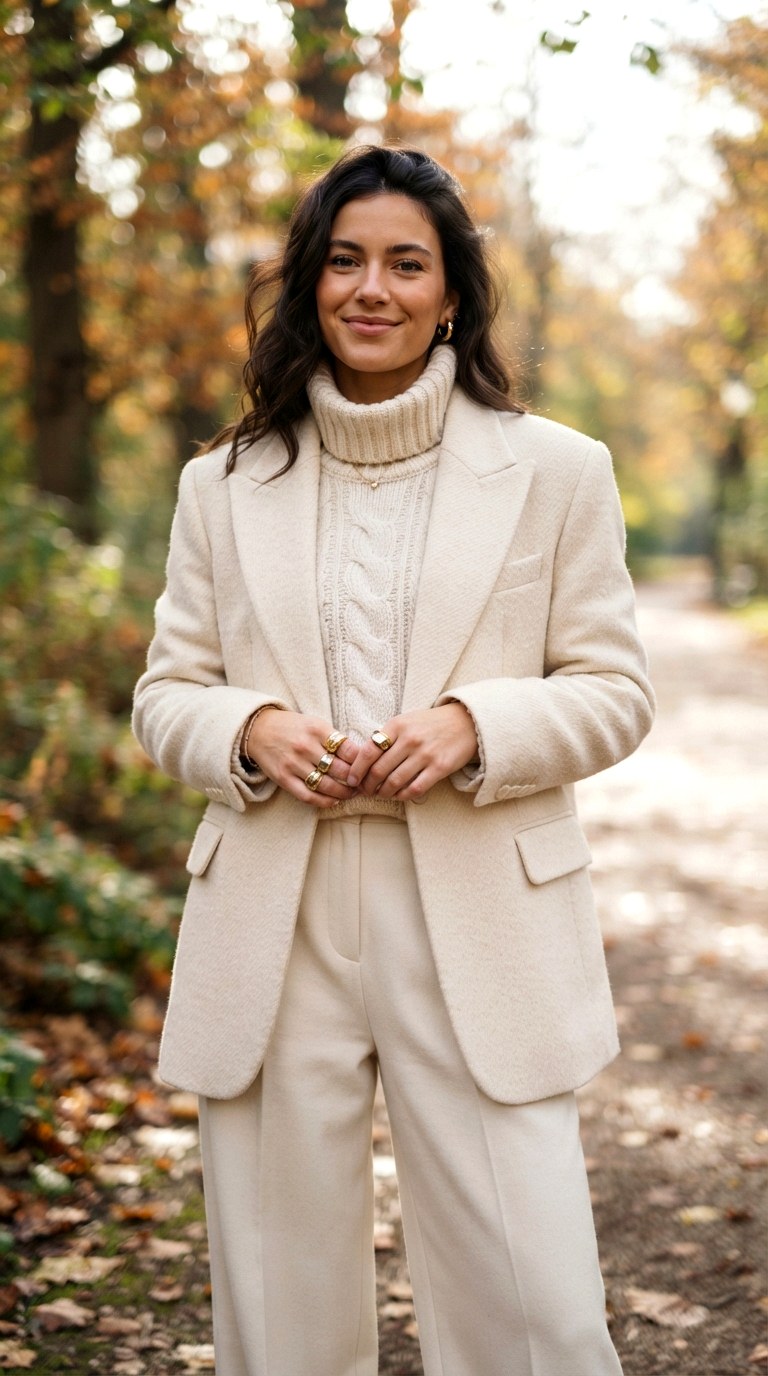 Cream Knit Trio Layer - 21 baggy suit