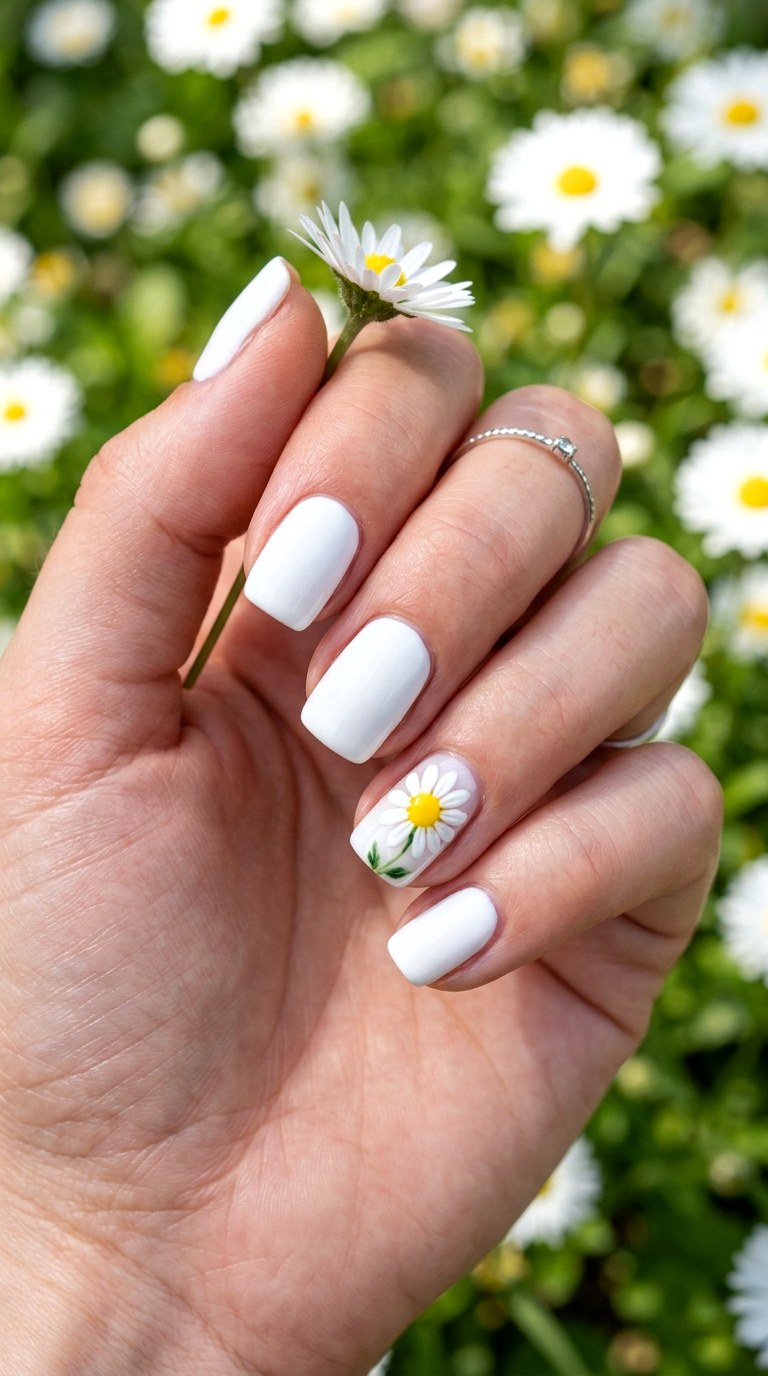 Crisp White Daisy Details - 30 Vibrant Spring Color Street Nails