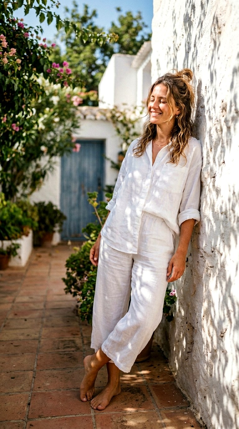 Crisp White Linen Set - 21 classic summer outfits