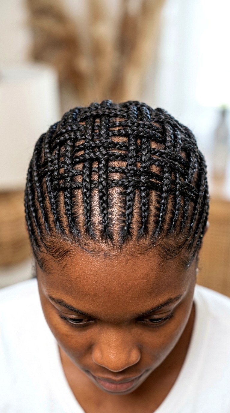 Criss Cross Basket Weave - 26 cornrow hairstyles for women