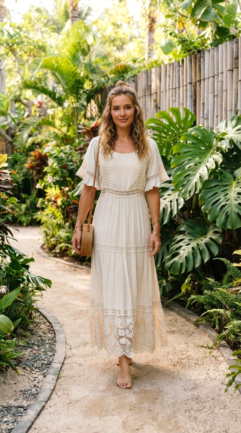 Crochet Trim Boho Maxi - 22 maxi summer dresses