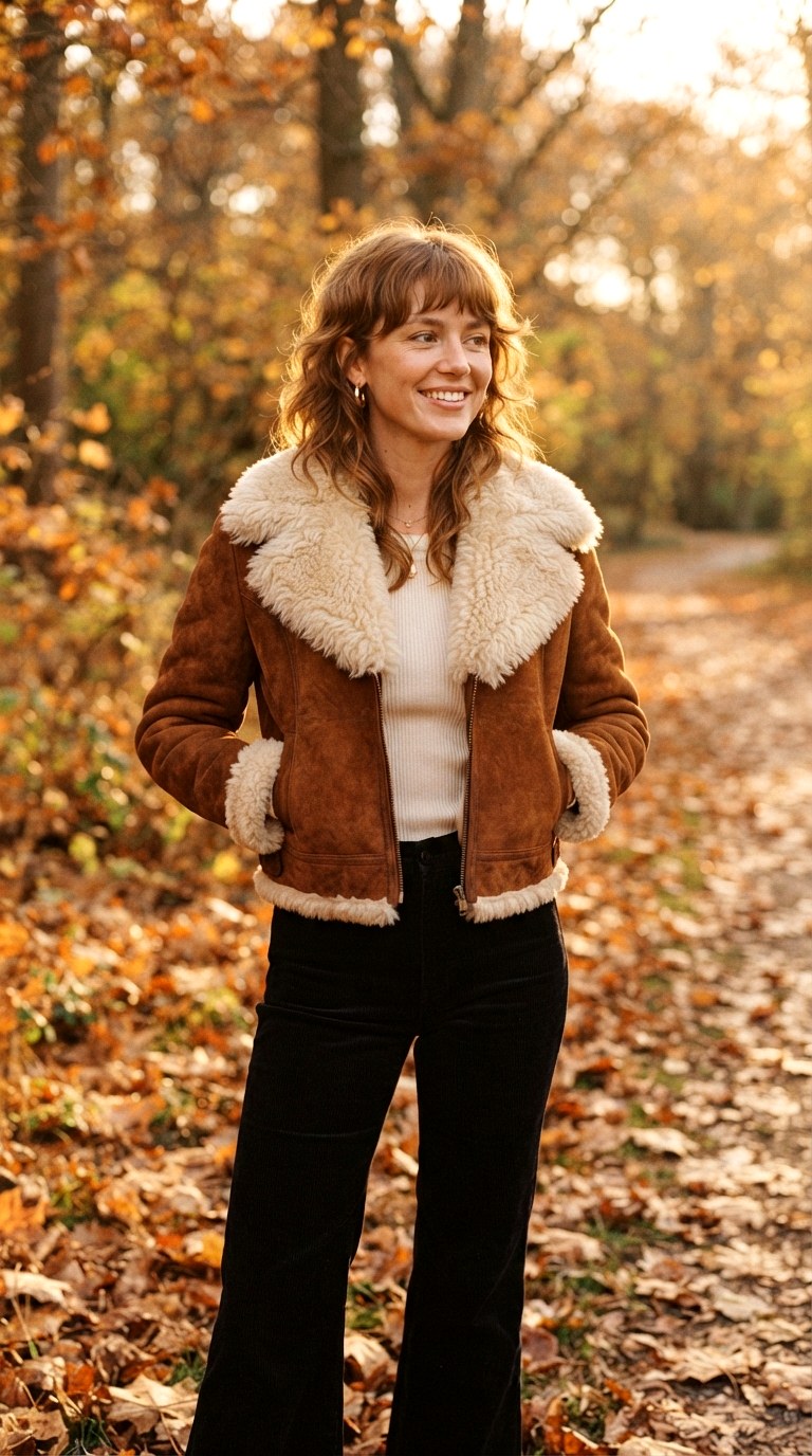 Cropped Shearling high collar jacket - 30 high collar jacket