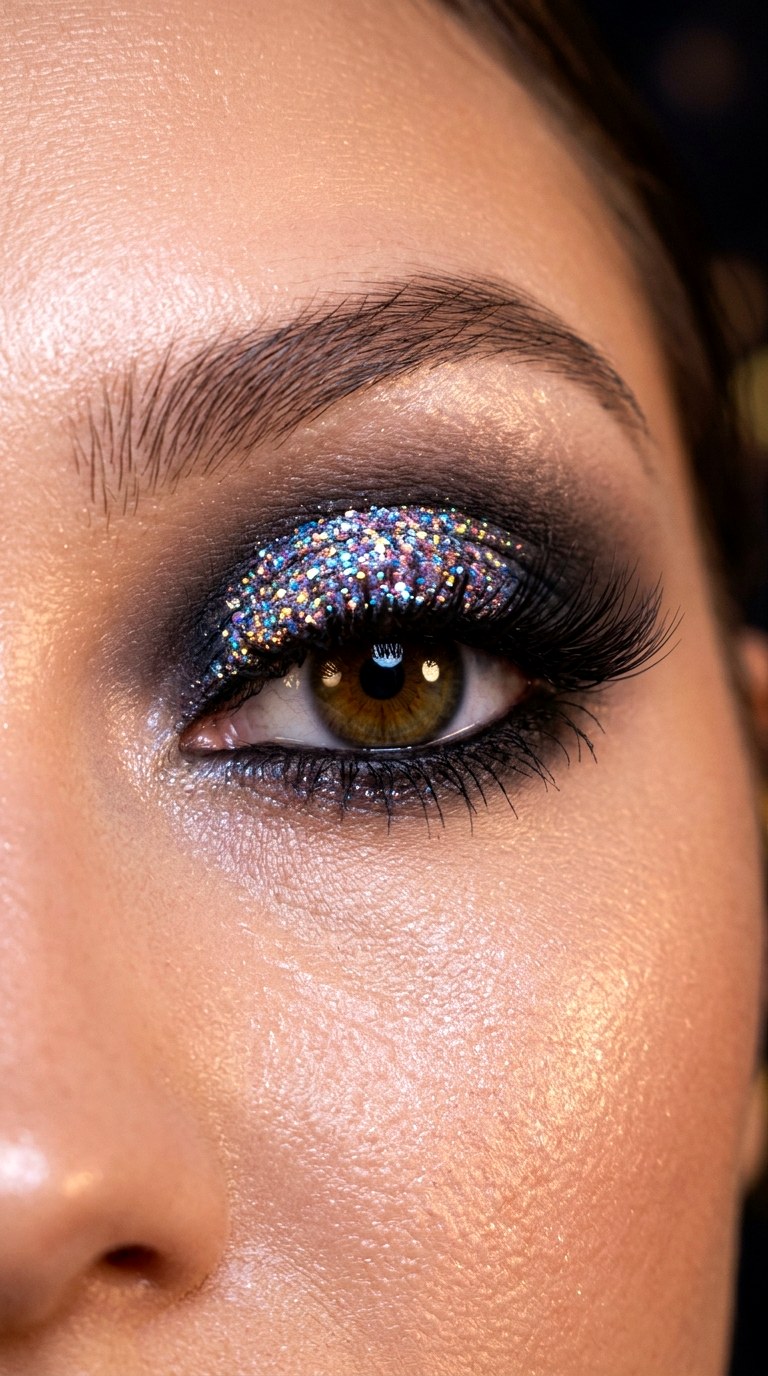 Crystal Glitter Halo Eyes - 24 Holographic Sparkle Eye Makeup for Night Parties