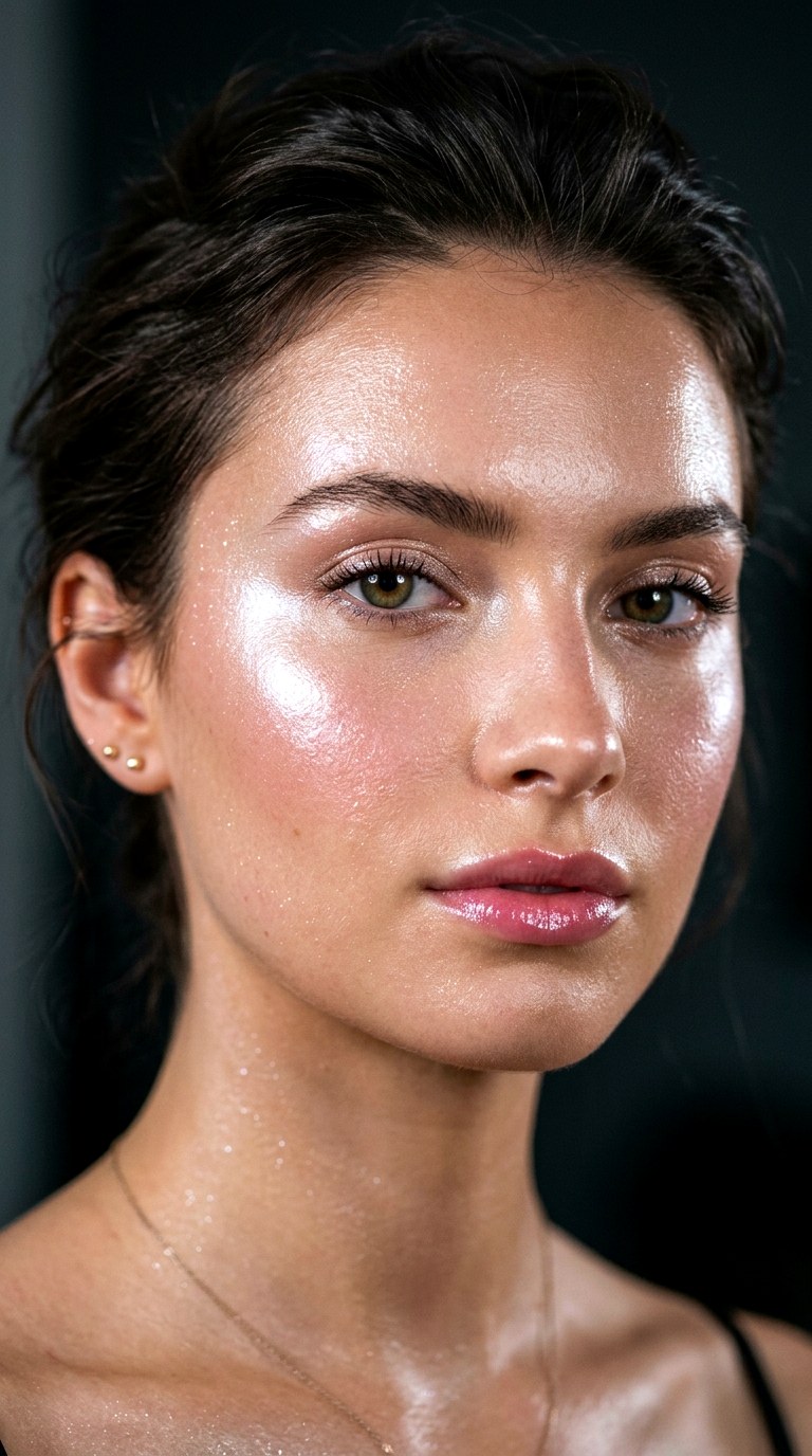 Crystal Reflective Skin Highlight Layers - 20 Glass Skin Full Glam Makeup Trends Everyone Loves