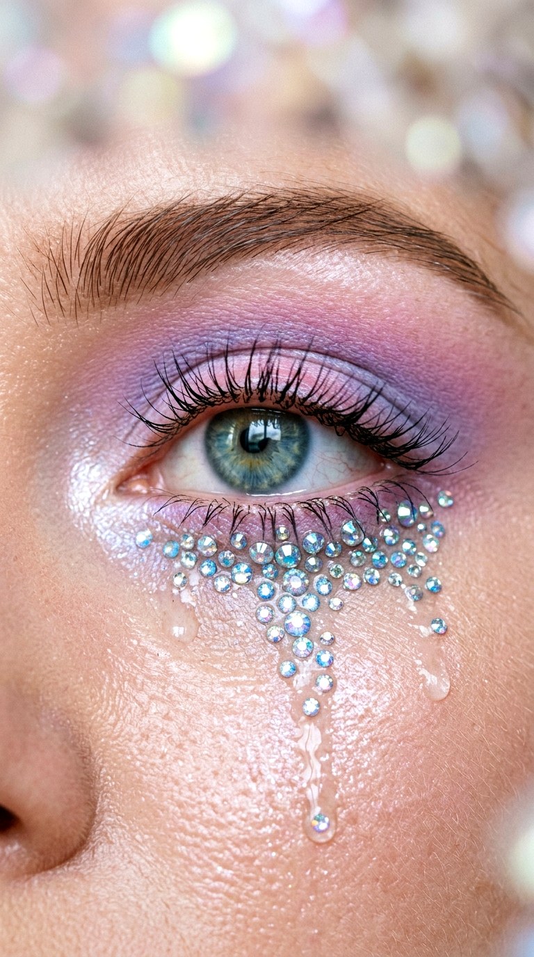 Crystal Waterfall Eyes - 26 makeup idea creative