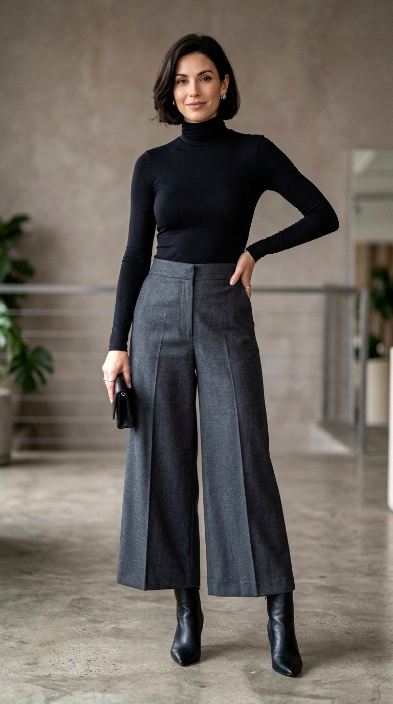 Culottes and a Fitted Bodysuit - 24 business professional outfits for women
