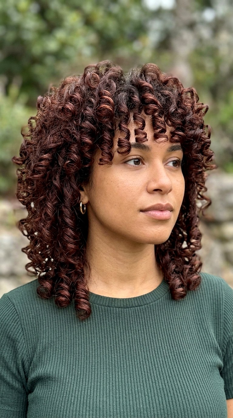 Curly Wolf Cut with Diffused Volume - 21 Shoulder Length Wolf hair Cut