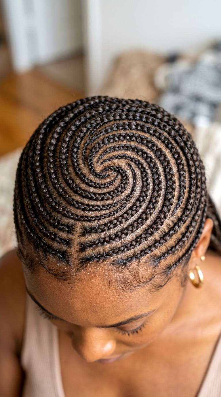 Curved Spiral Cornrows - 26 cornrow hairstyles for women