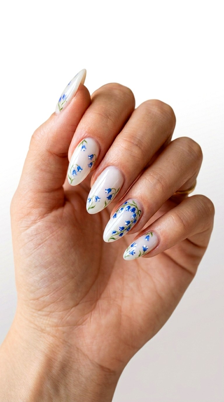 Dainty Bluebell Meadow Nails - 21 Classic Spring Acrylic Nails