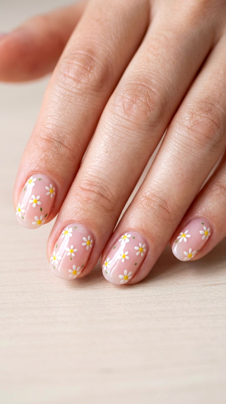 Dainty Daisy Fields - 30 Professional Spring Acrylic Nails