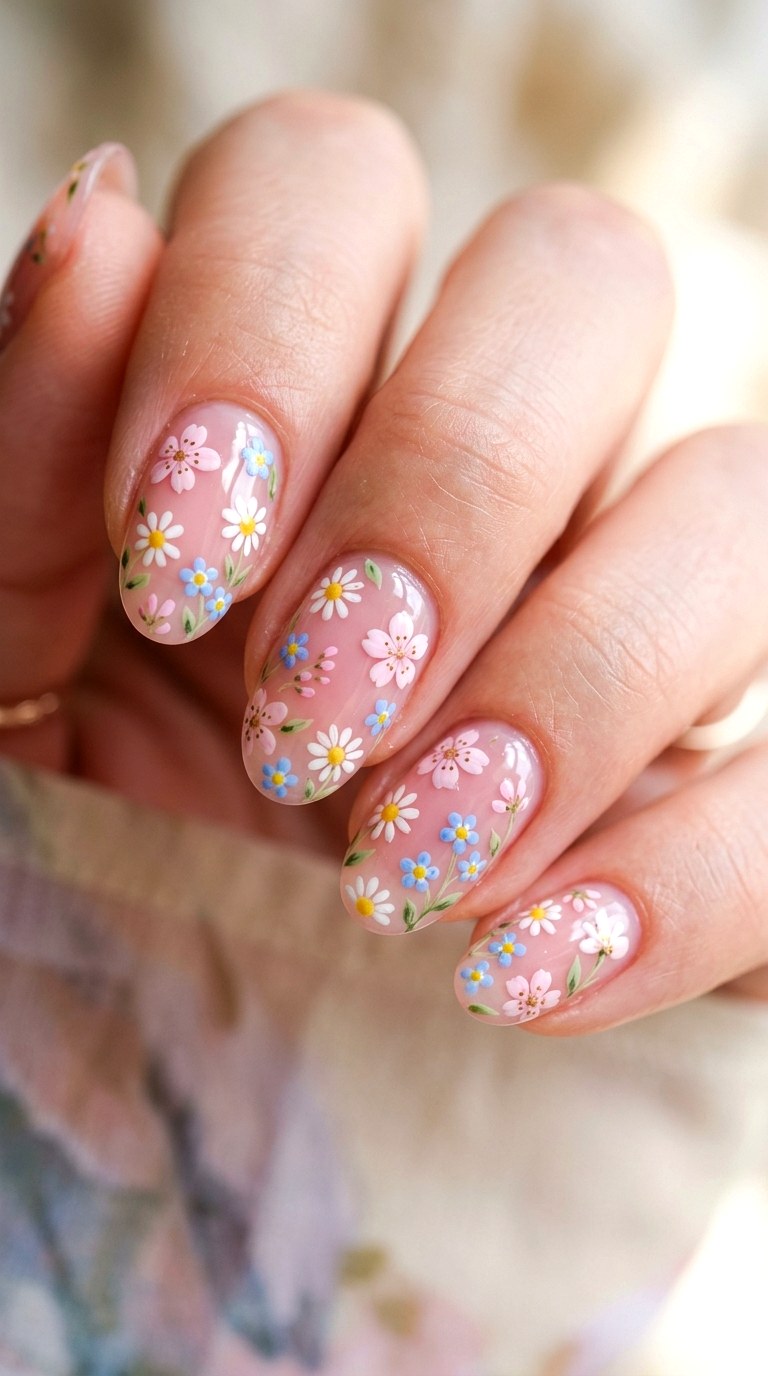 Dainty Mixed Florals - 25 Early Season Spring Multicolor Nails