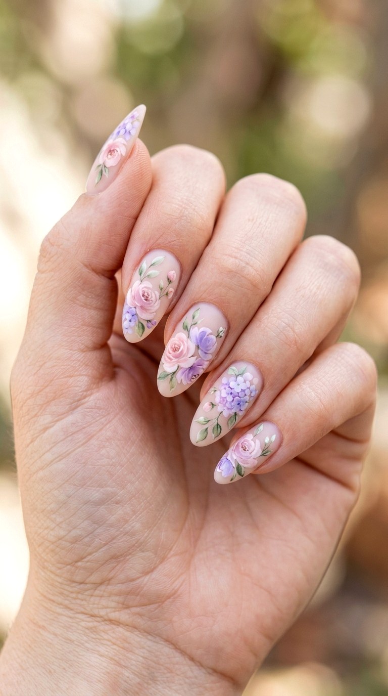 Dainty Watercolor Florals - 28 Gorgeous Spring Color Street Nails