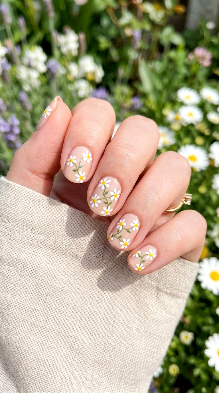 Daisy Chain Nails - 25 Fresh Spring Nail Colors & Designs You’ll See Everywhere in 2026