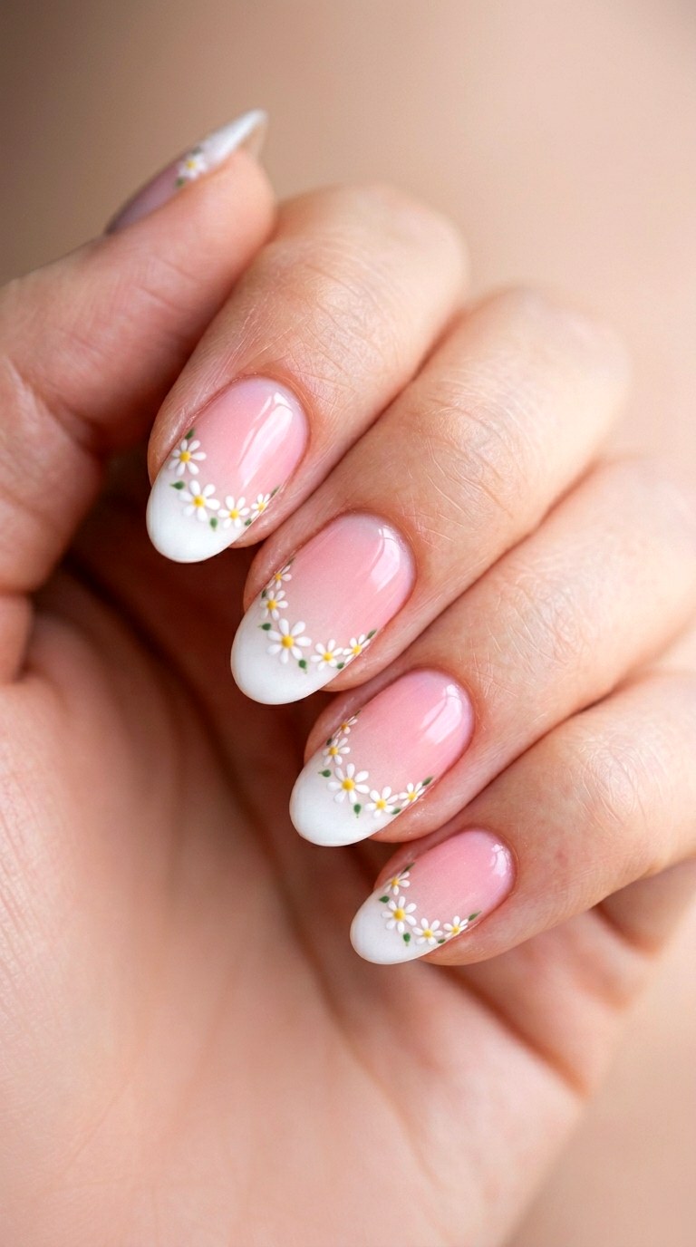 Daisy French Fade - 29 Pastel Spring Ombre Nails