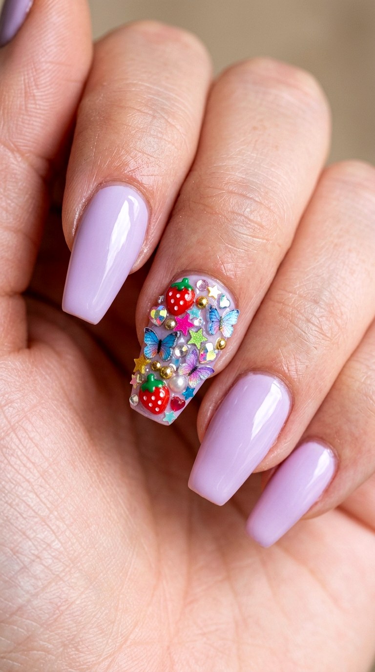 Decoden Inspired Charm Bomb Accents - 26 Creative Spring Colorful Junk Nails
