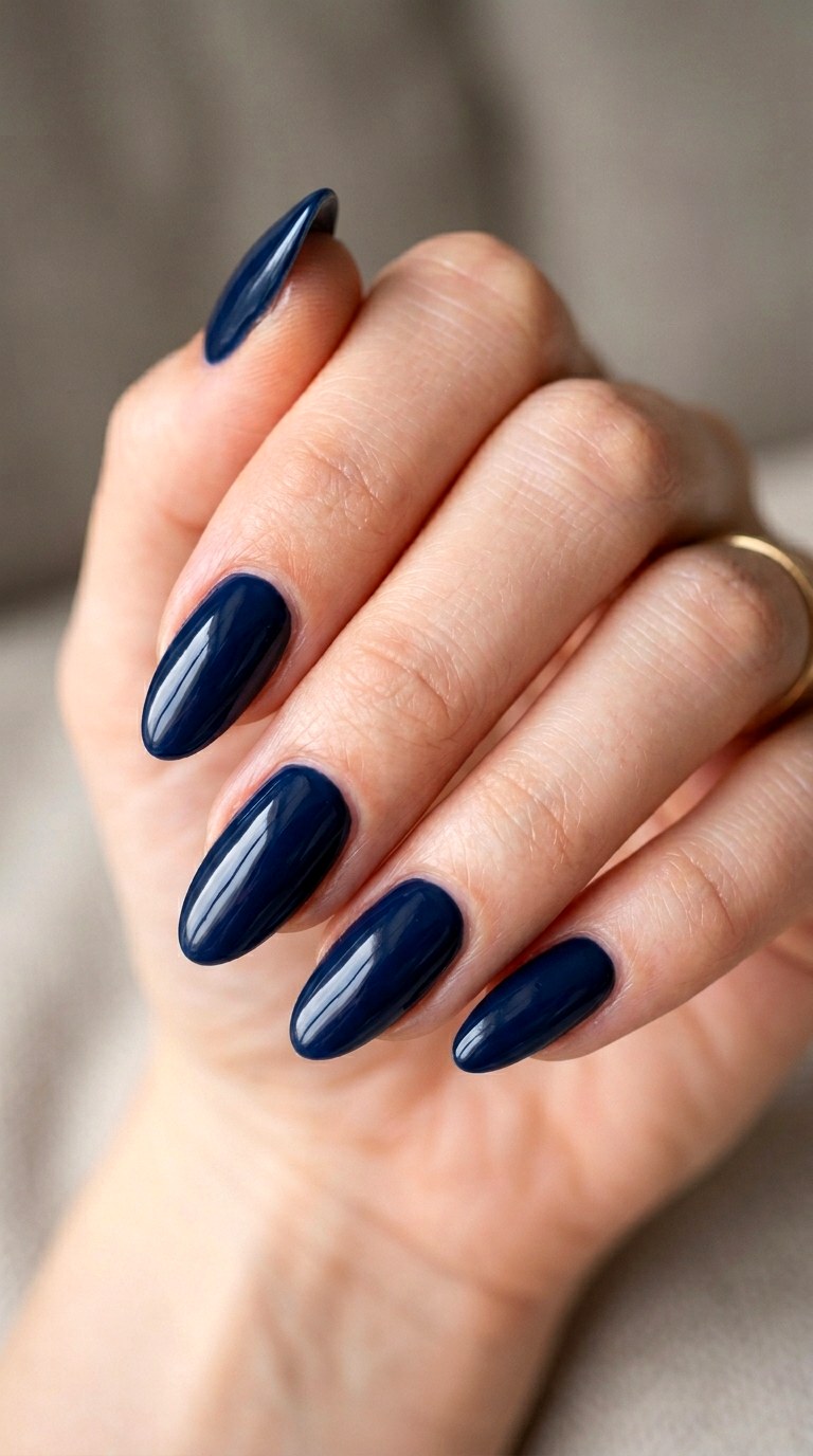 Deep Navy Modern Almond - 21 Classic Spring Acrylic Nails