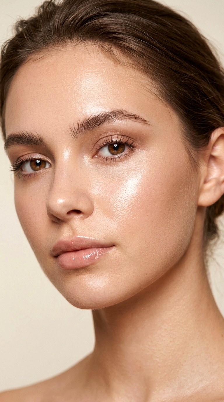 Dewy Glass Skin Makeup - 22 Clean Radiant Face Makeup Trend