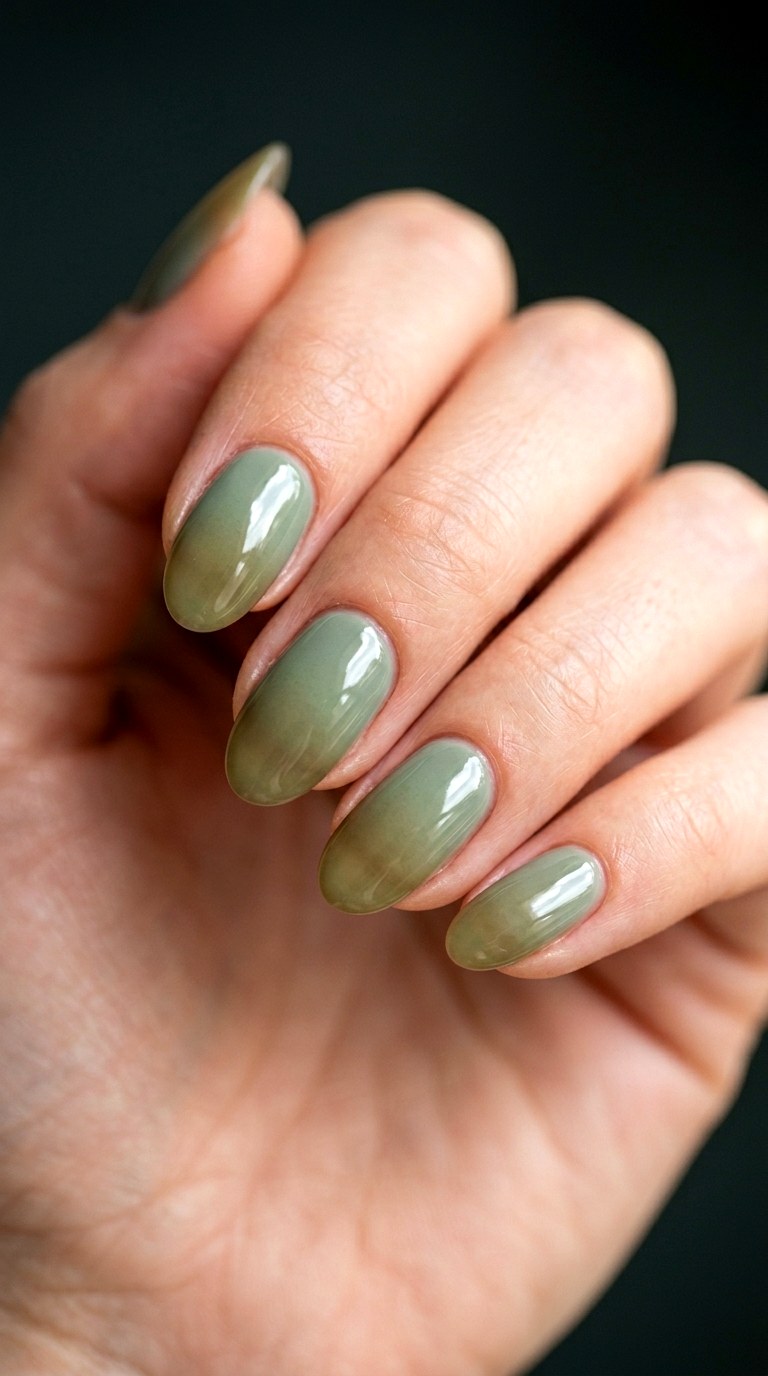Dewy Moss Green Ombre - 25 Elegant Spring Ombre Nails